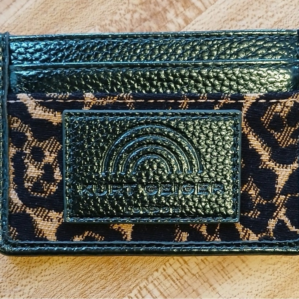 NWT Kurt Geiger Card Holder & Betsy Johnson Earrings Leopard Bundle
